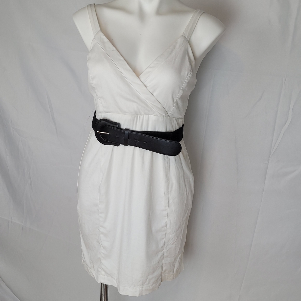 Belted white dress